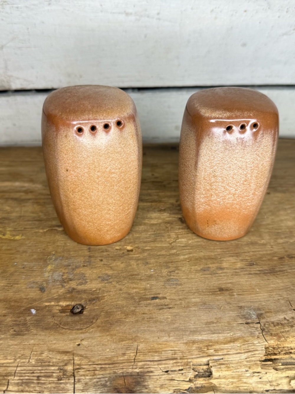 Frankoma Copper-Tone Ceramic Salt & Pepper Set